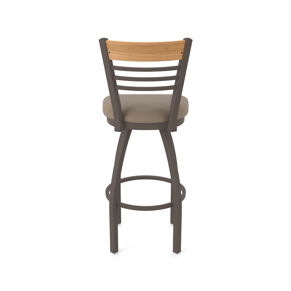 36" Swivel Extra Tall Bar Stool, Bronze Finish, Medium Back, Canter Earth Seat. Picture 6