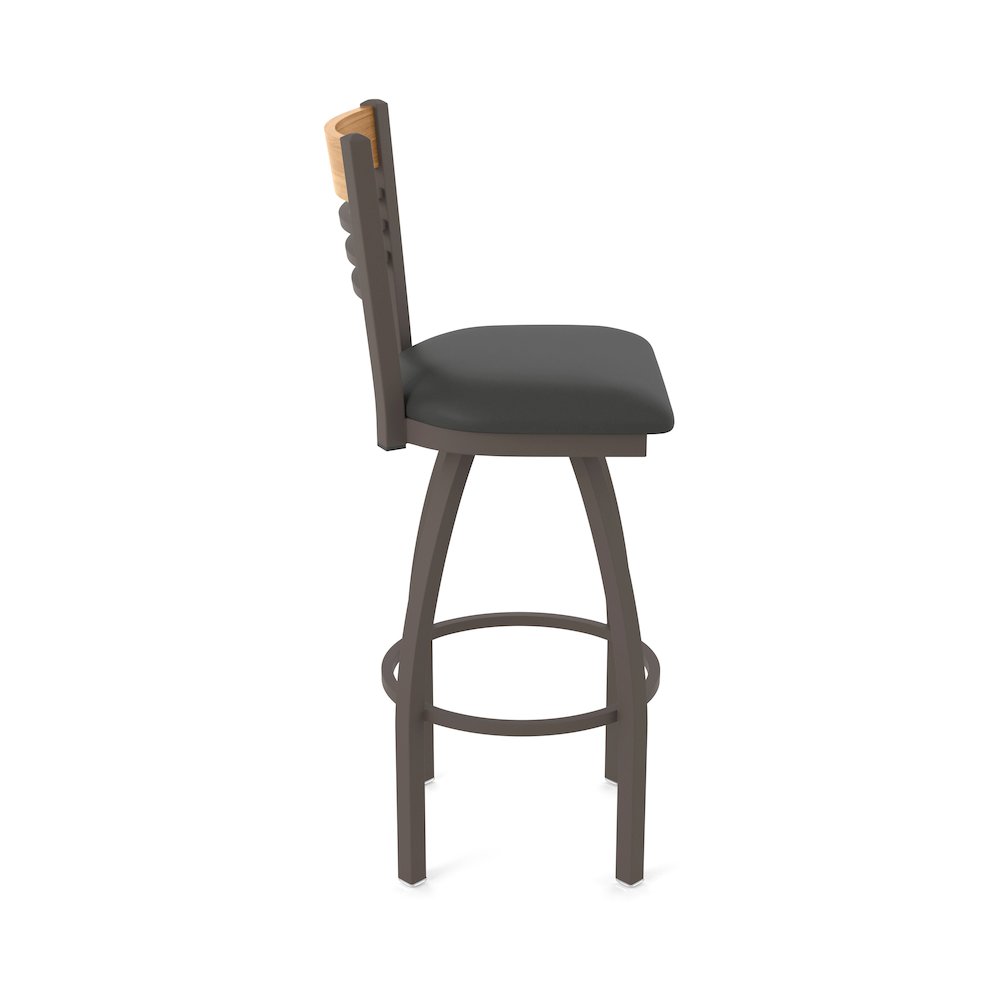 36" Swivel Extra Tall Bar Stool, Bronze Finish, Medium Back, Canter Iron Seat. Picture 4
