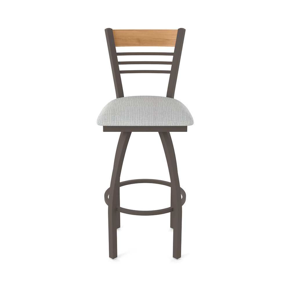 36" Swivel Extra Tall Bar Stool, Bronze Finish, Medium Back, Graph Alpine Seat. Picture 5