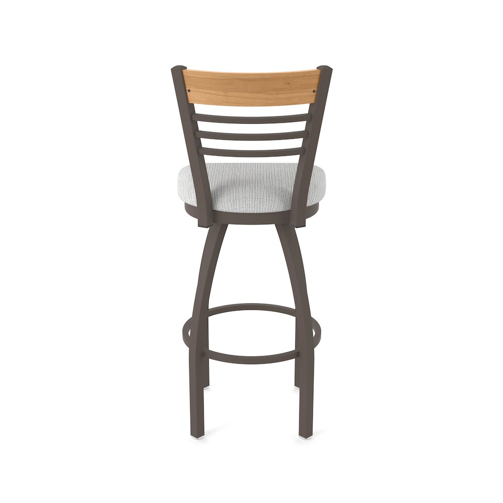 36" Swivel Extra Tall Bar Stool, Bronze Finish, Medium Back, Graph Alpine Seat. Picture 6