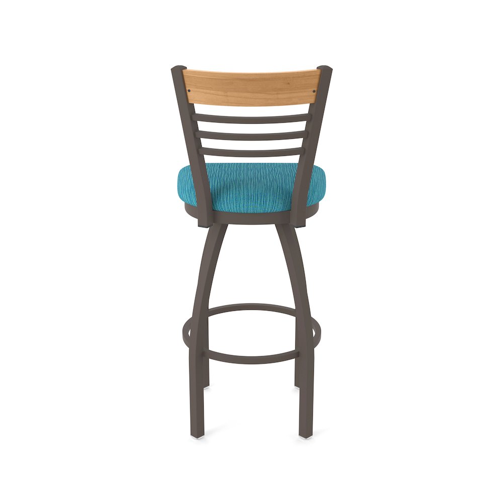 36" Swivel Extra Tall Bar Stool, Bronze Finish, Medium Back, Graph Tidal Seat. Picture 6