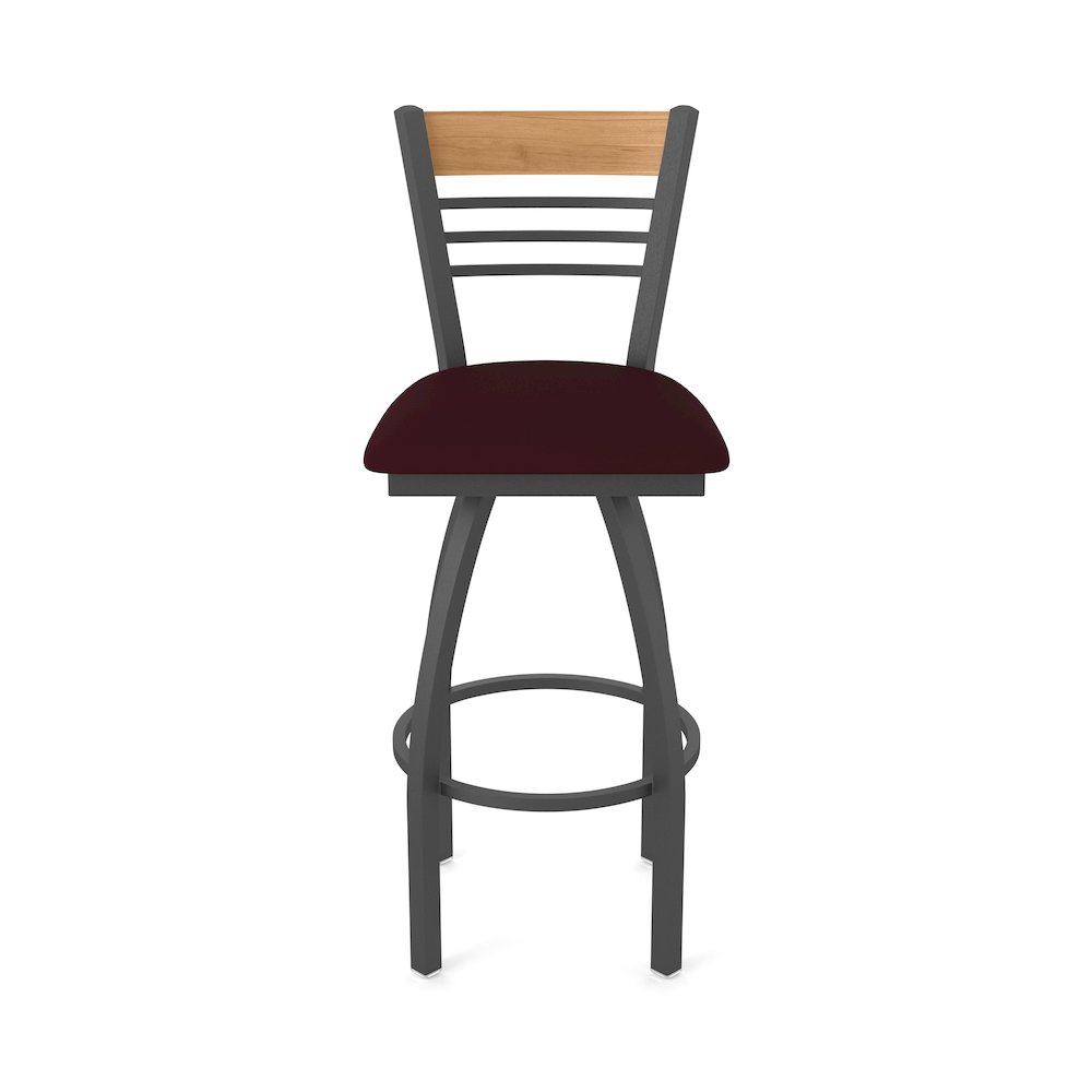 36" Swivel Extra Tall Bar Stool, Pewter Finish, Medium Back. Picture 5