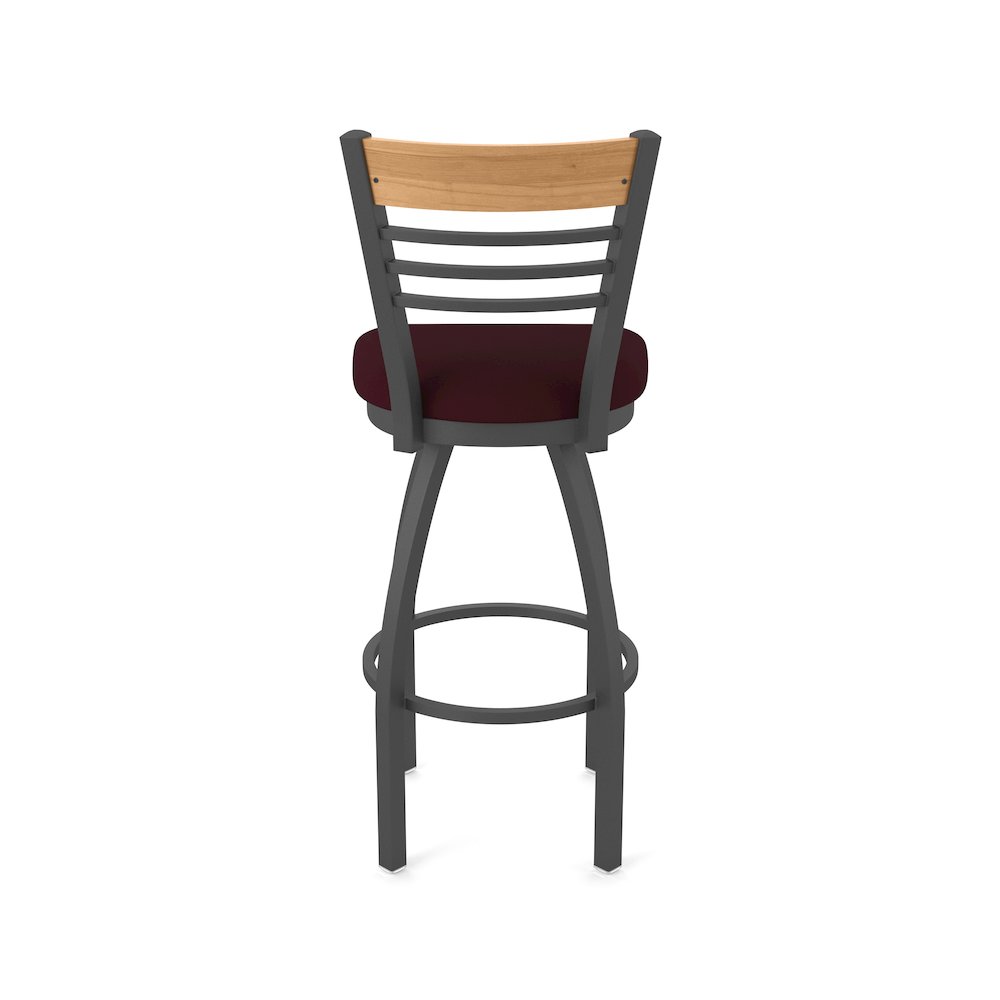 36" Swivel Extra Tall Bar Stool, Pewter Finish, Medium Back. Picture 6