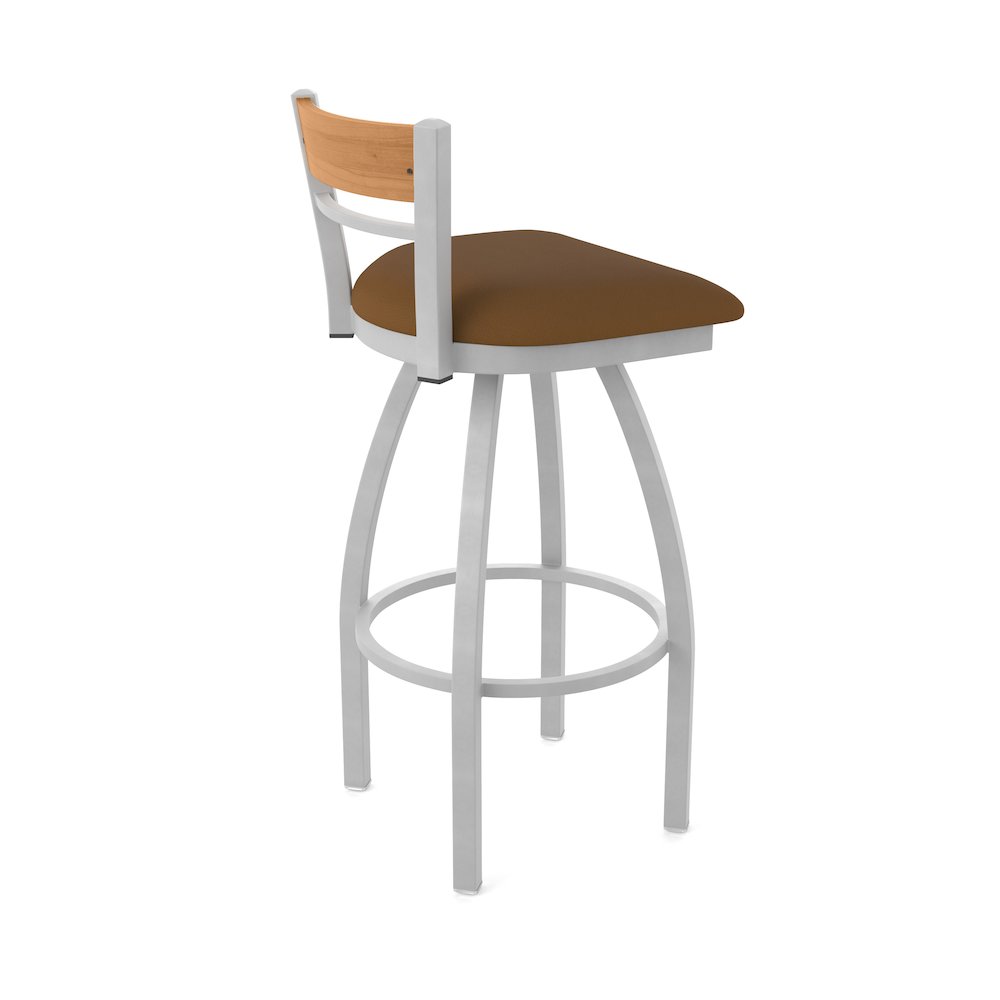 36" Swivel Extra Tall Bar Stool, Anodized Nickel Finish, Medium Back. Picture 2