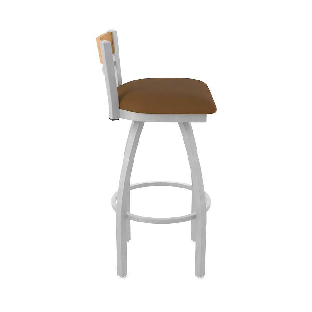 36" Swivel Extra Tall Bar Stool, Anodized Nickel Finish, Medium Back. Picture 4