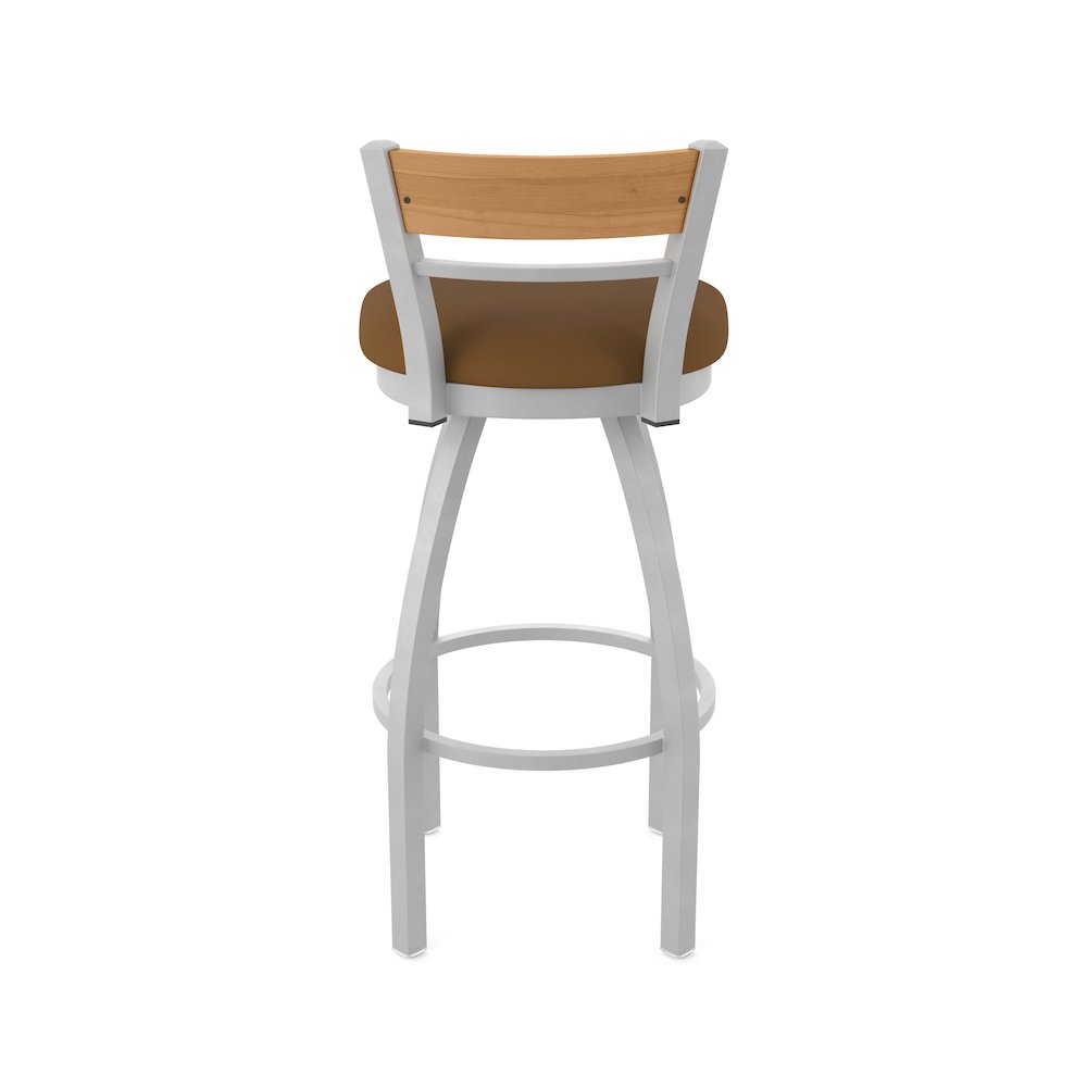 36" Swivel Extra Tall Bar Stool, Anodized Nickel Finish, Medium Back. Picture 6