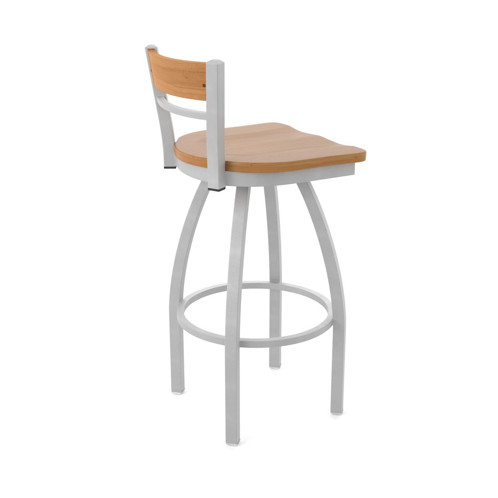36" Swivel Extra Tall Bar Stool, Anodized Nickel Finish, Medium Back. Picture 2