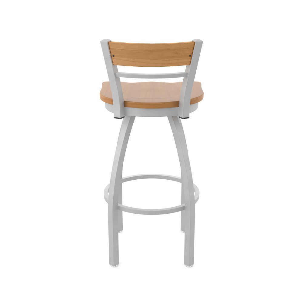 36" Swivel Extra Tall Bar Stool, Anodized Nickel Finish, Medium Back. Picture 6