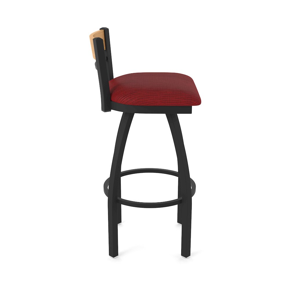 36" Swivel Extra Tall Bar Stool, Black Wrinkle Finish, Medium Back. Picture 4