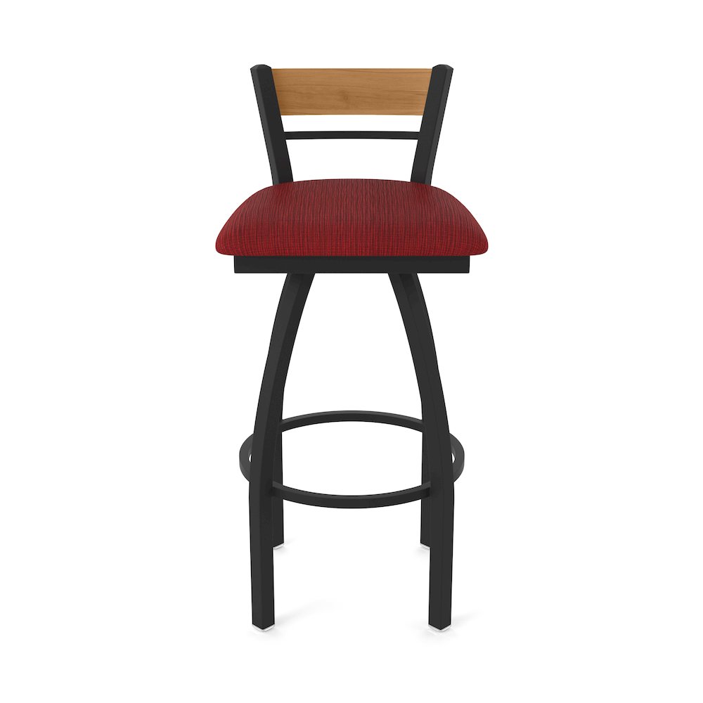36" Swivel Extra Tall Bar Stool, Black Wrinkle Finish, Medium Back. Picture 5