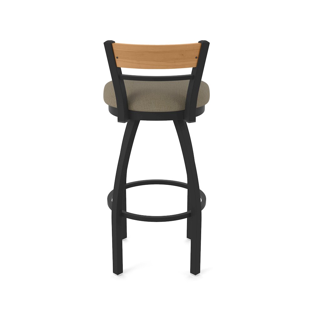 36" Swivel Extra Tall Bar Stool, Black Wrinkle Finish, Medium Back. Picture 6