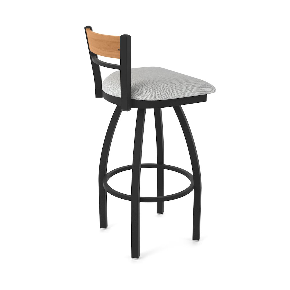 36" Swivel Extra Tall Bar Stool, Black Wrinkle Finish, Medium Back. Picture 2