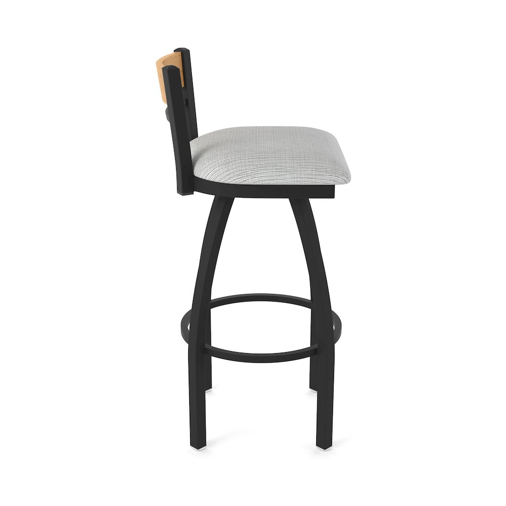 36" Swivel Extra Tall Bar Stool, Black Wrinkle Finish, Medium Back. Picture 4