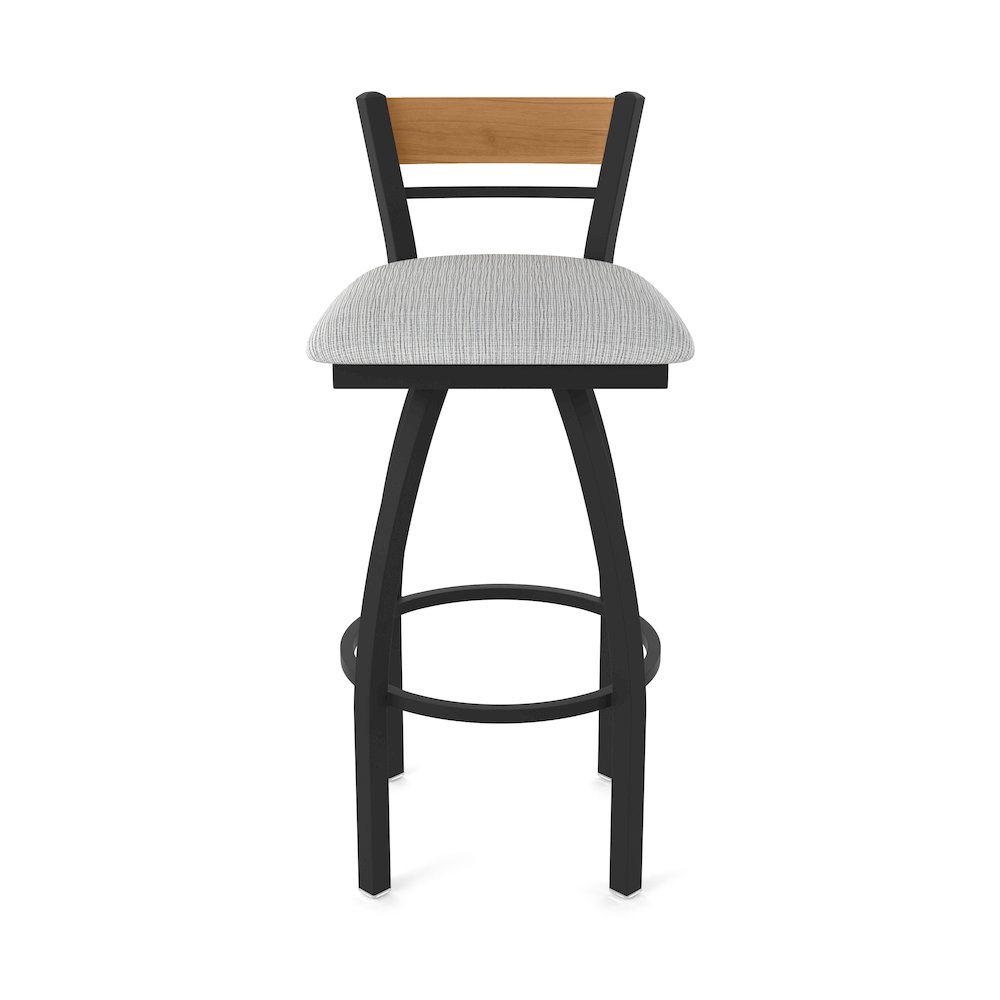 36" Swivel Extra Tall Bar Stool, Black Wrinkle Finish, Medium Back. Picture 5