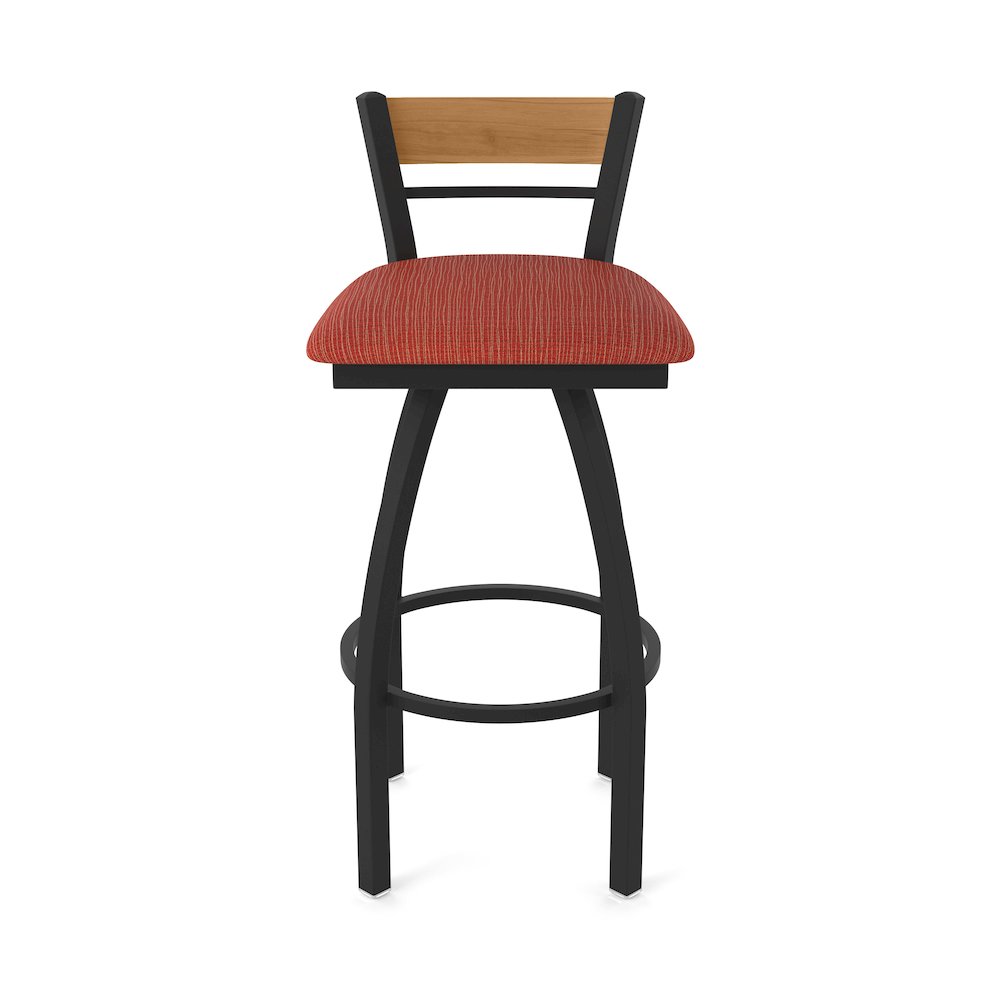 36" Swivel Extra Tall Bar Stool, Black Wrinkle Finish, Medium Back. Picture 5