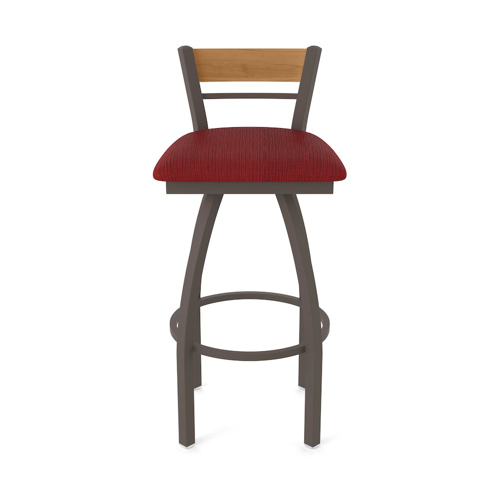 36" Swivel Extra Tall Bar Stool, Bronze Finish, Medium Back, Graph Ruby Seat. Picture 5