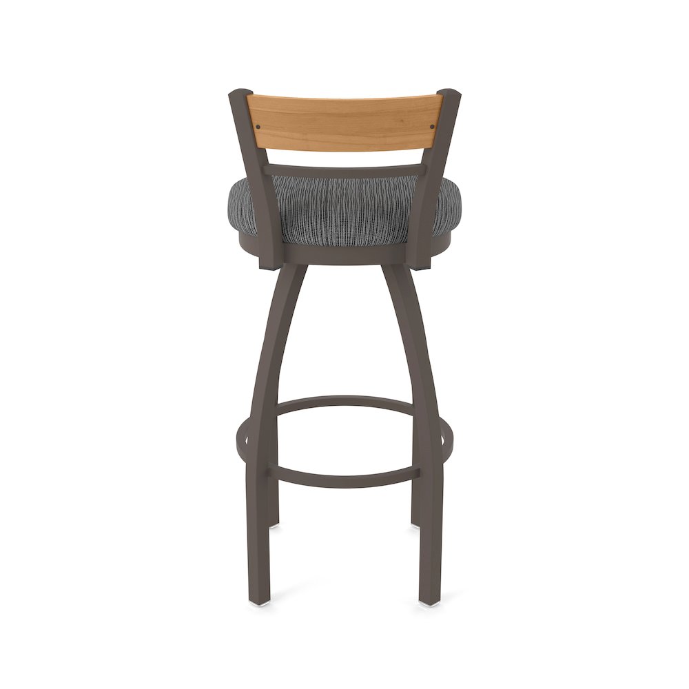 36" Swivel Extra Tall Bar Stool, Bronze Finish, Medium Back, Graph Coal Seat. Picture 6