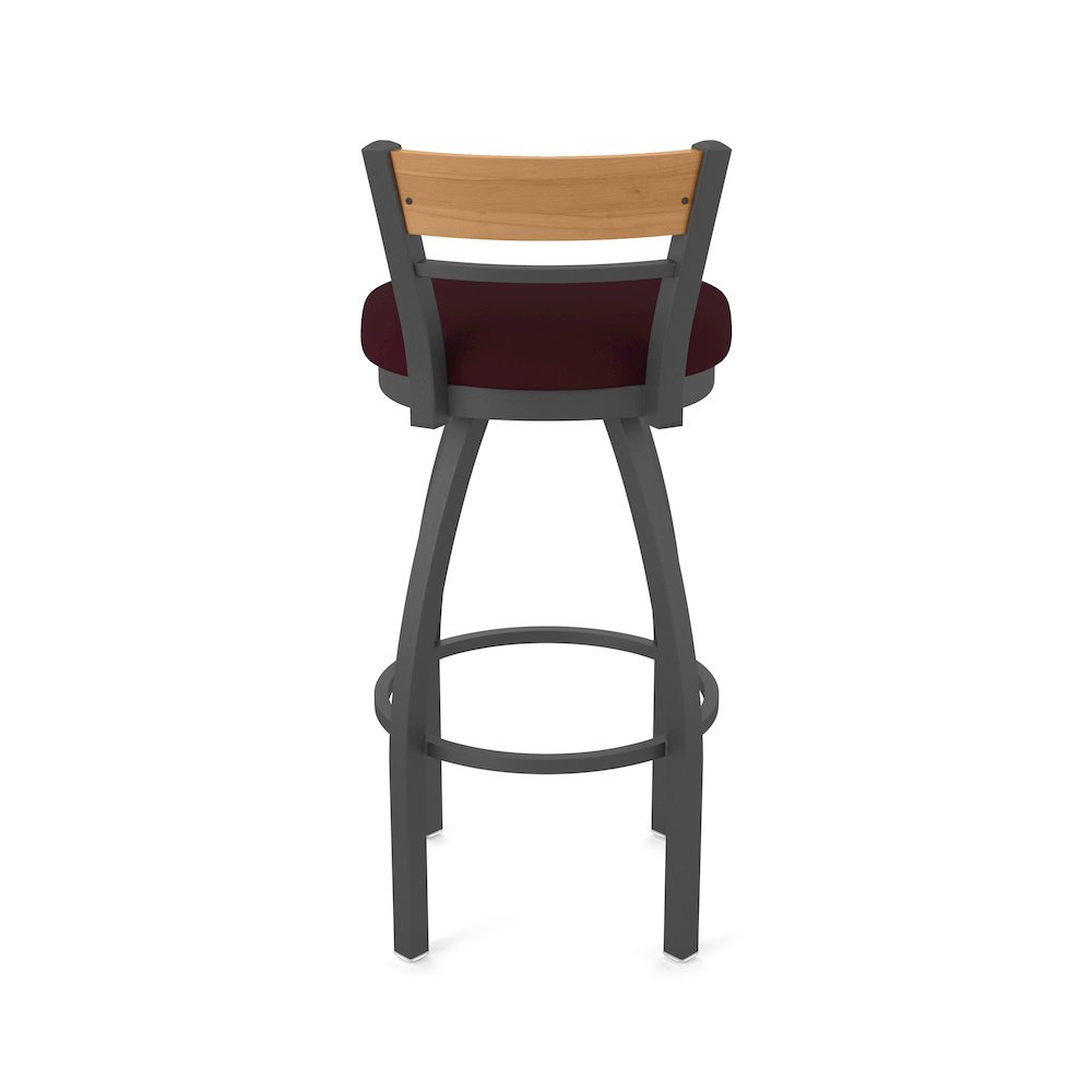 36" Swivel Extra Tall Bar Stool, Pewter Finish, Medium Back. Picture 6