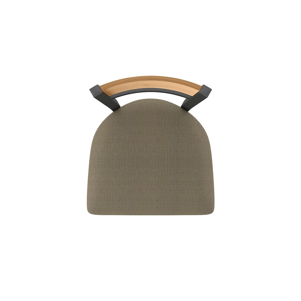 36" Swivel Extra Tall Bar Stool, Pewter Finish, Medium Back, Graph Cork Seat. Picture 3
