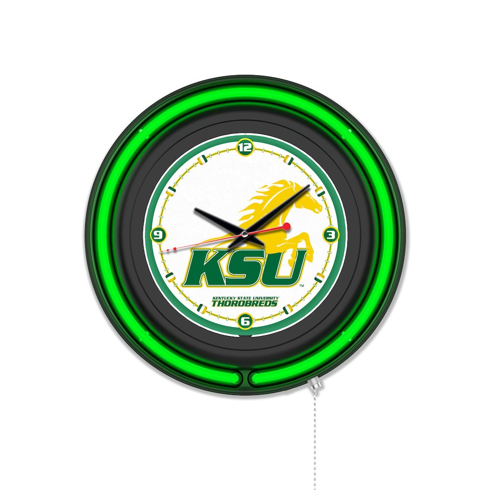 Kentucky State University 15" Double Neon Wall Clock. Picture 2