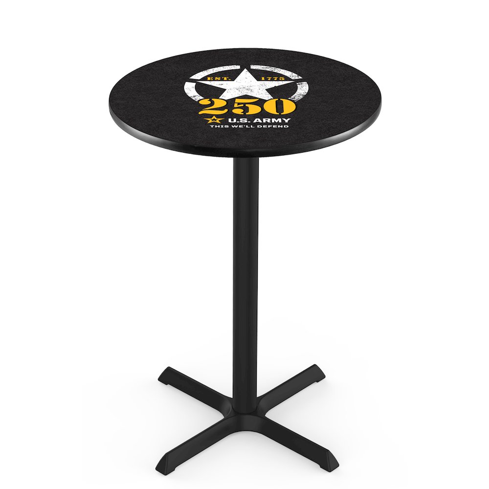 42" Tall - 30" Top Pub Table with Black Wrinkle Finish. Picture 1