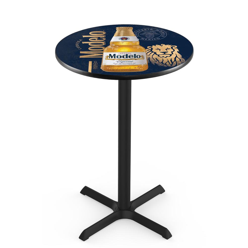 L211 Modelo (Btl) 42" Tall - 30" Top Pub Table with Black Wrinkle Finish. Picture 1