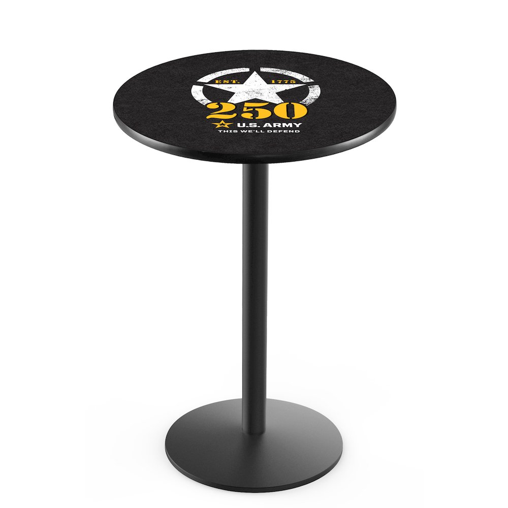42" Tall - 30" Top Pub Table with Black Wrinkle Finish. Picture 1