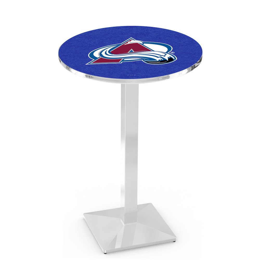 L217 Colorado Avalanche 42" Tall - 36" Top Pub Table with Chrome Finish (1289). Picture 1