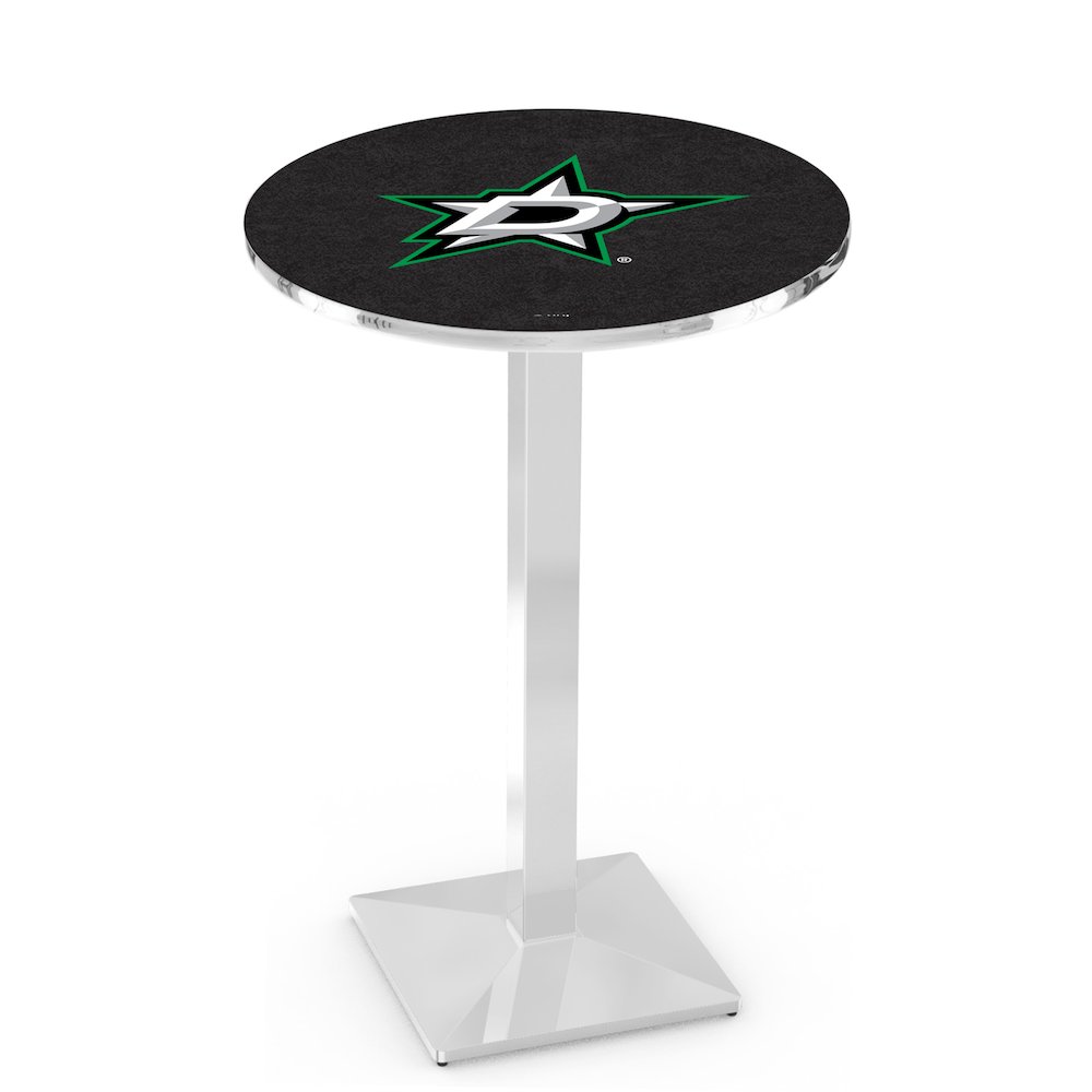 L217 Dallas Stars 42" Tall - 36" Top Pub Table with Chrome Finish (1357). Picture 1
