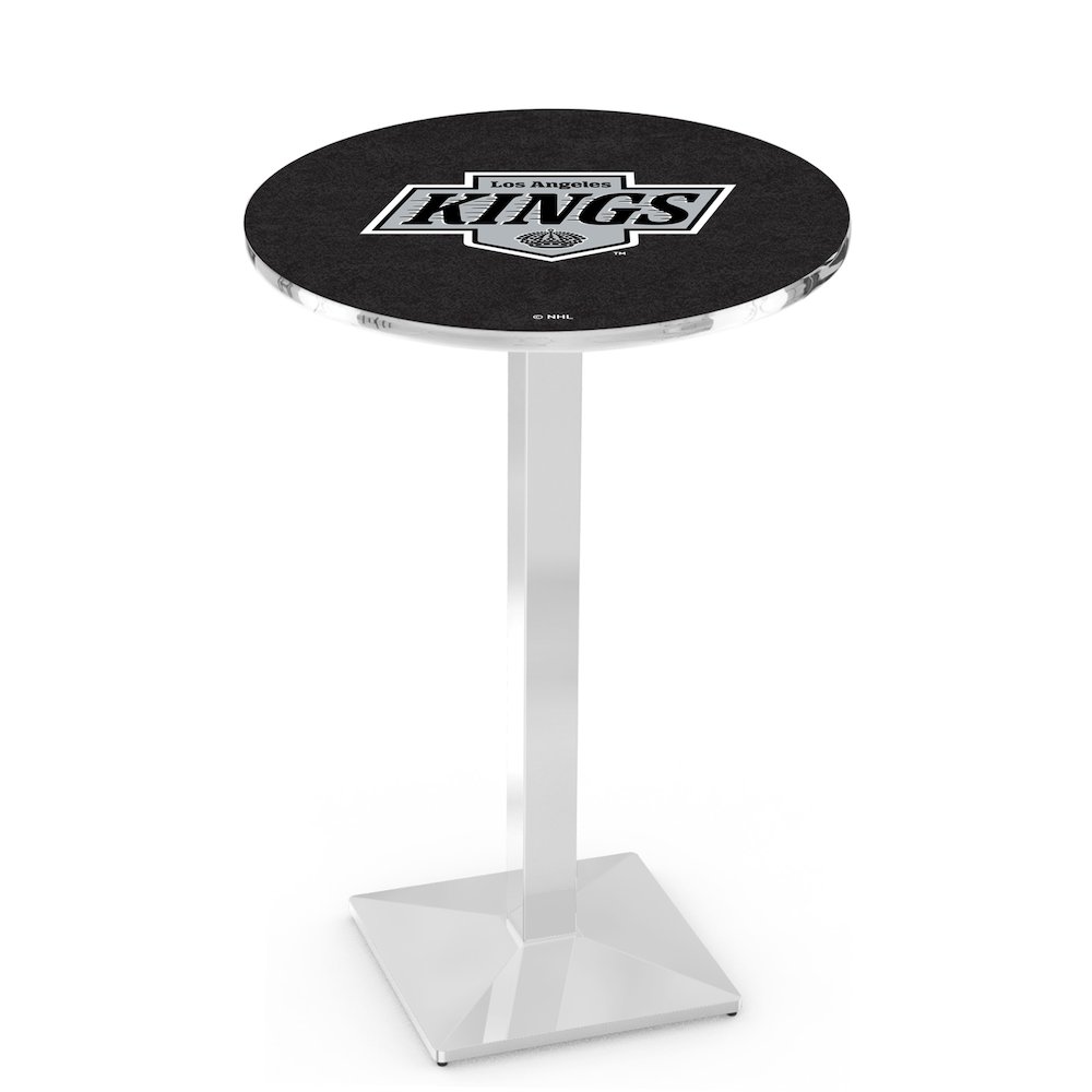 L217 Los Angeles Kings 42" Tall - 36" Top Pub Table with Chrome Finish (1692). Picture 1