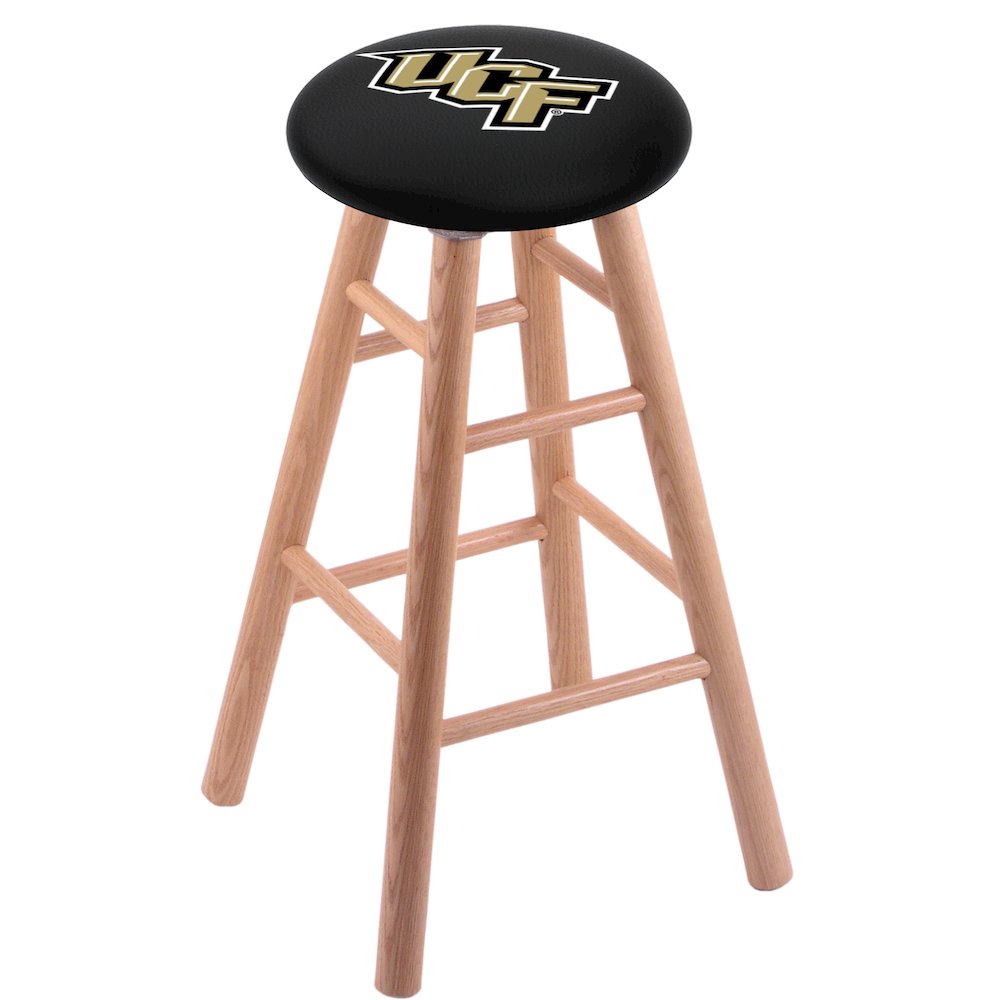 Oak Extra Tall Bar Stool in Natural Finish with Central Florida Seat. Picture 1