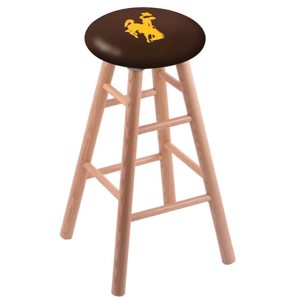 Oak Extra Tall Bar Stool in Natural Finish with Wyoming Seat. Picture 1
