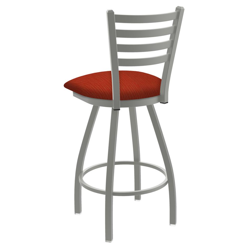 XL 410 Jackie 36" Swivel Extra Tall Bar Stool with Anodized Nickel Finish and Graph Poppy Seat. Picture 2