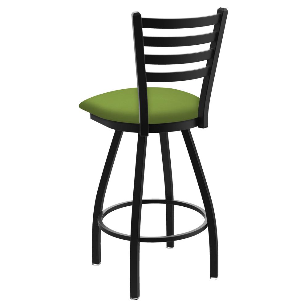 XL 410 Jackie 36" Swivel Extra Tall Bar Stool with Black Wrinkle Finish and Canter Kiwi Green Seat. Picture 2