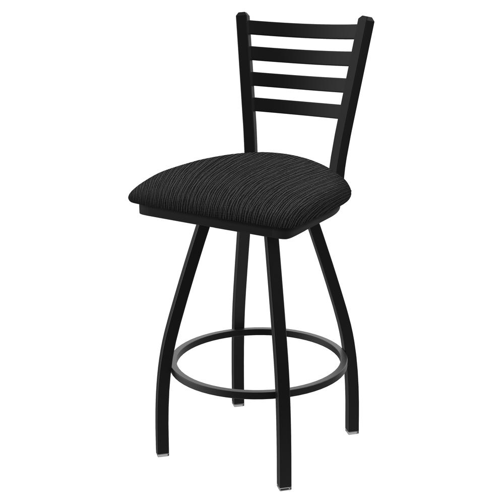 XL 410 Jackie 36" Swivel Extra Tall Bar Stool with Black Wrinkle Finish and Graph Coal Seat. Picture 1