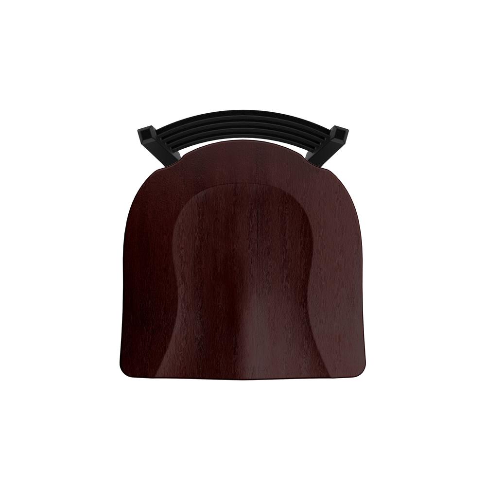 XL 410 Jackie 36" Swivel Extra Tall Bar Stool with Black Wrinkle Finish and Dark Cherry Maple Seat. Picture 3