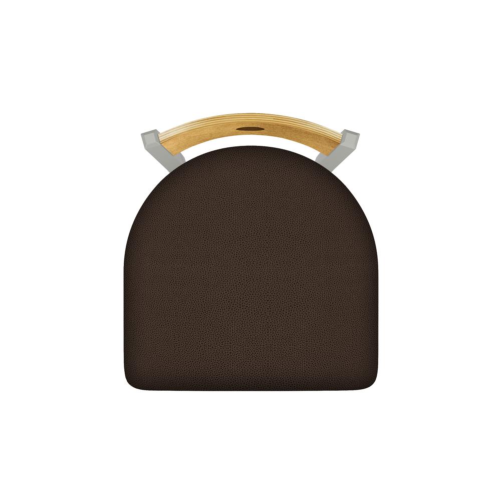 XL 830 Voltaire 36" Swivel Counter Stool with Anodized Nickel Finish, Medium Back, and Rein Coffee Seat. Picture 2