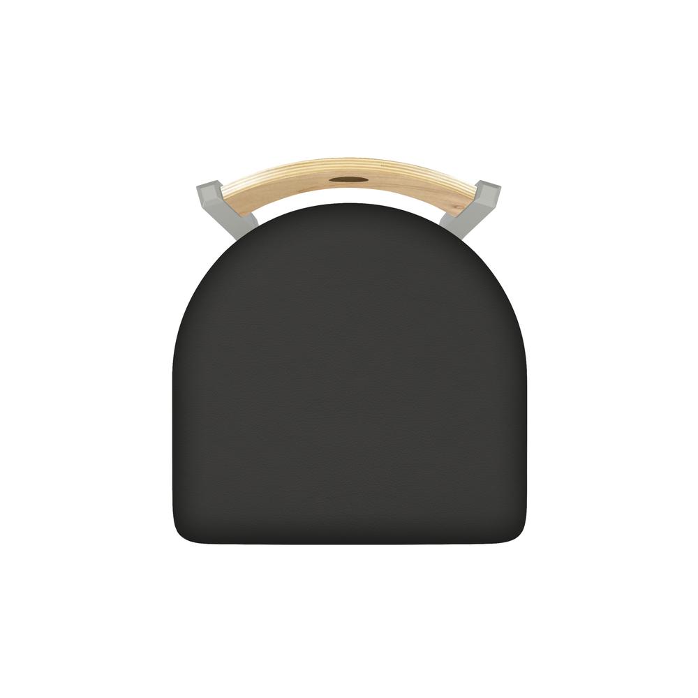 XL 830 Voltaire 36" Swivel Counter Stool with Anodized Nickel Finish, Natural Back, and Canter Iron Seat. Picture 2