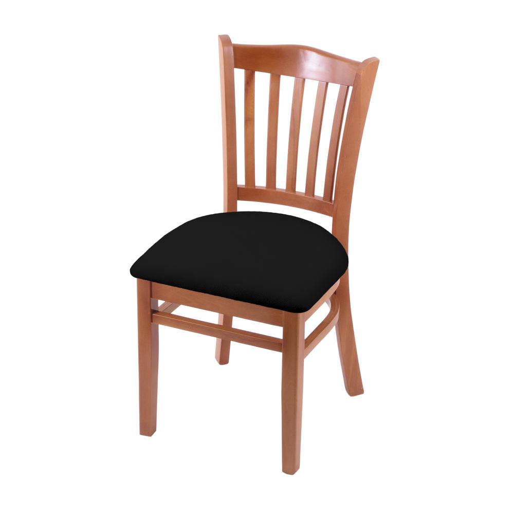 3120 18" Chair with Medium Finish and Black Vinyl Seat. Picture 1