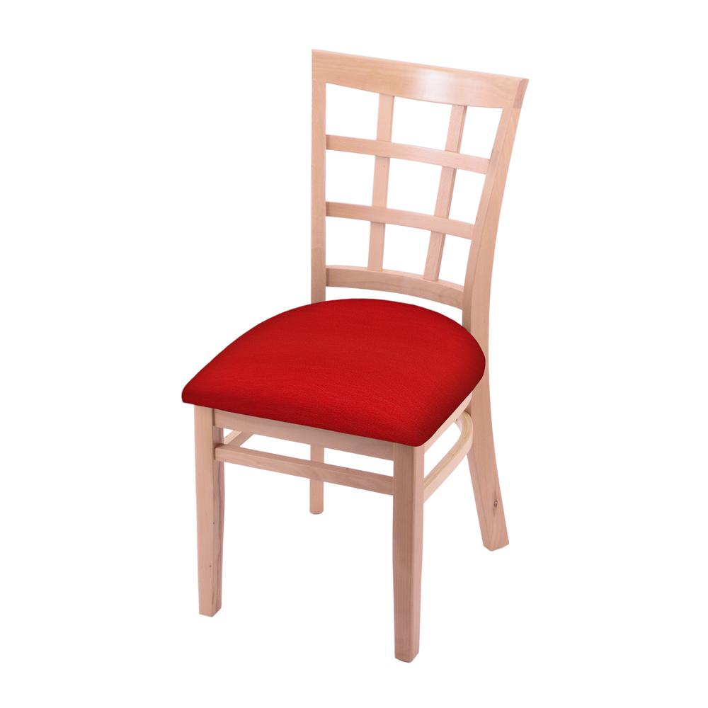 3130 18" Chair with Natural Finish and Canter Red Seat. Picture 1