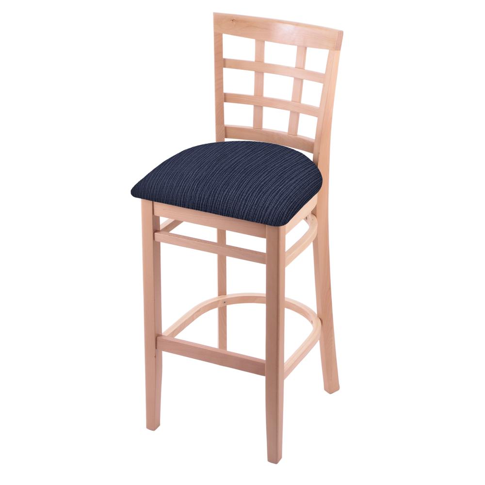 3130 25" Counter Stool with Natural Finish and Graph Anchor Seat. Picture 1