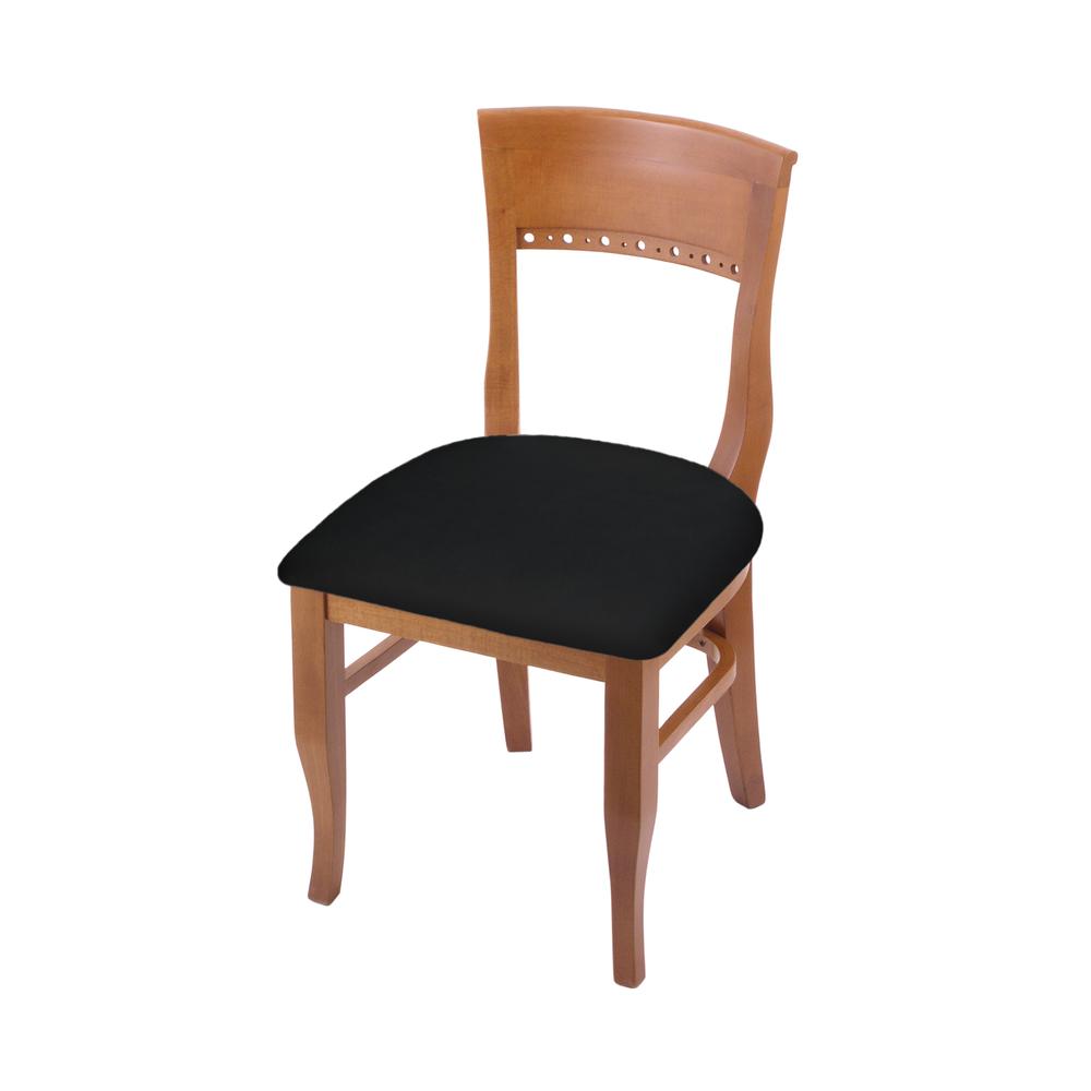 3160 18" Chair with Medium Finish and Black Vinyl Seat. Picture 1