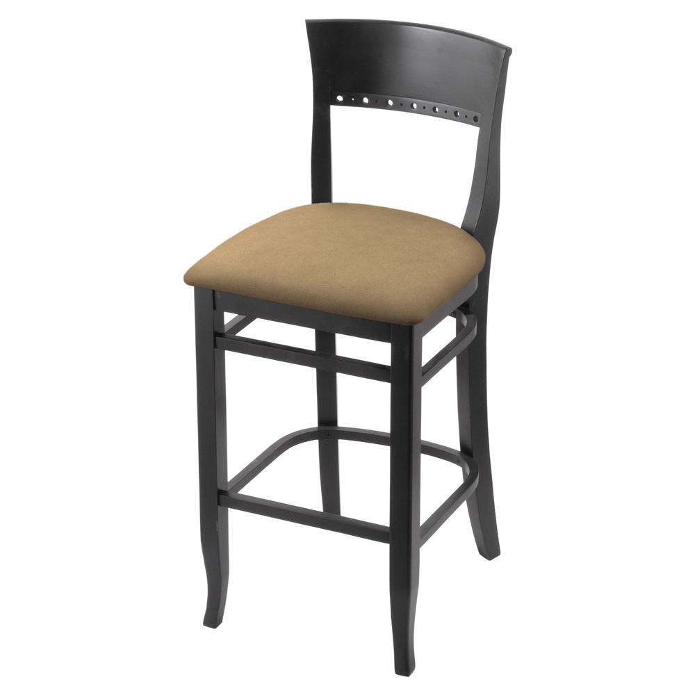 3160 25" Bar Stool with Black Finish and Canter Sand Seat. Picture 1
