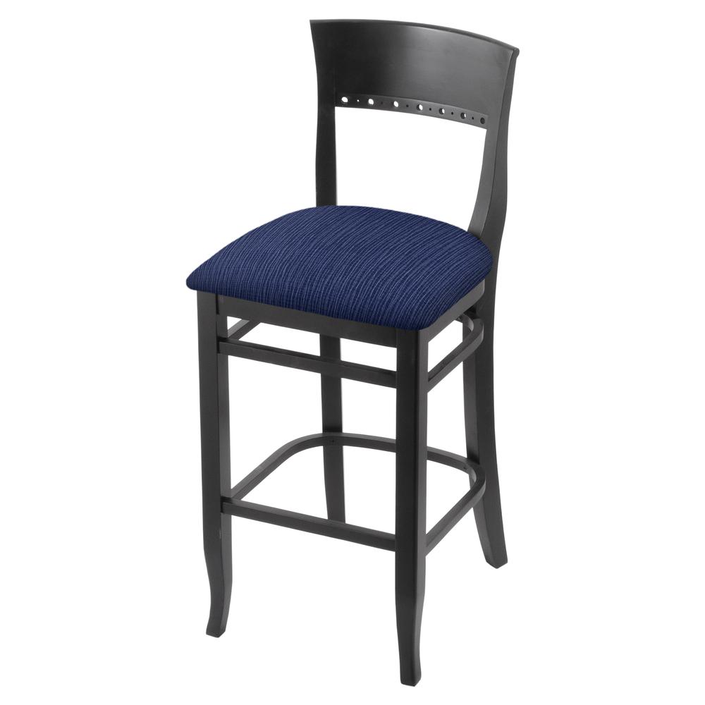 3160 25" Bar Stool with Black Finish and Graph Anchor Seat. Picture 1
