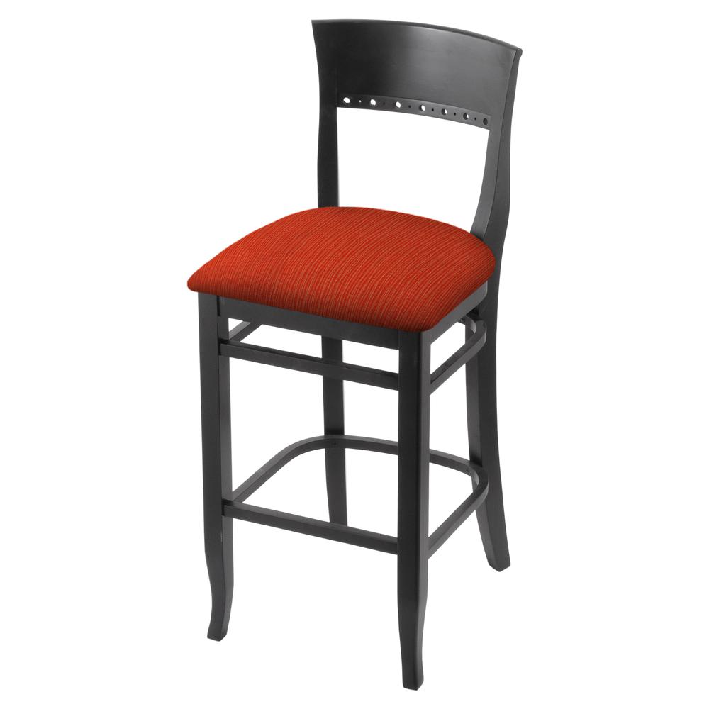 3160 25" Bar Stool with Black Finish and Graph Poppy Seat. Picture 1