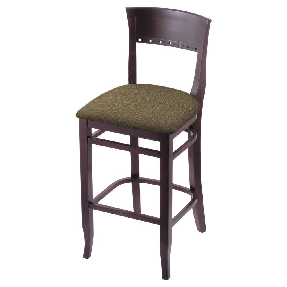 3160 25" Bar Stool with Dark Cherry Finish and Graph Cork Seat. Picture 1