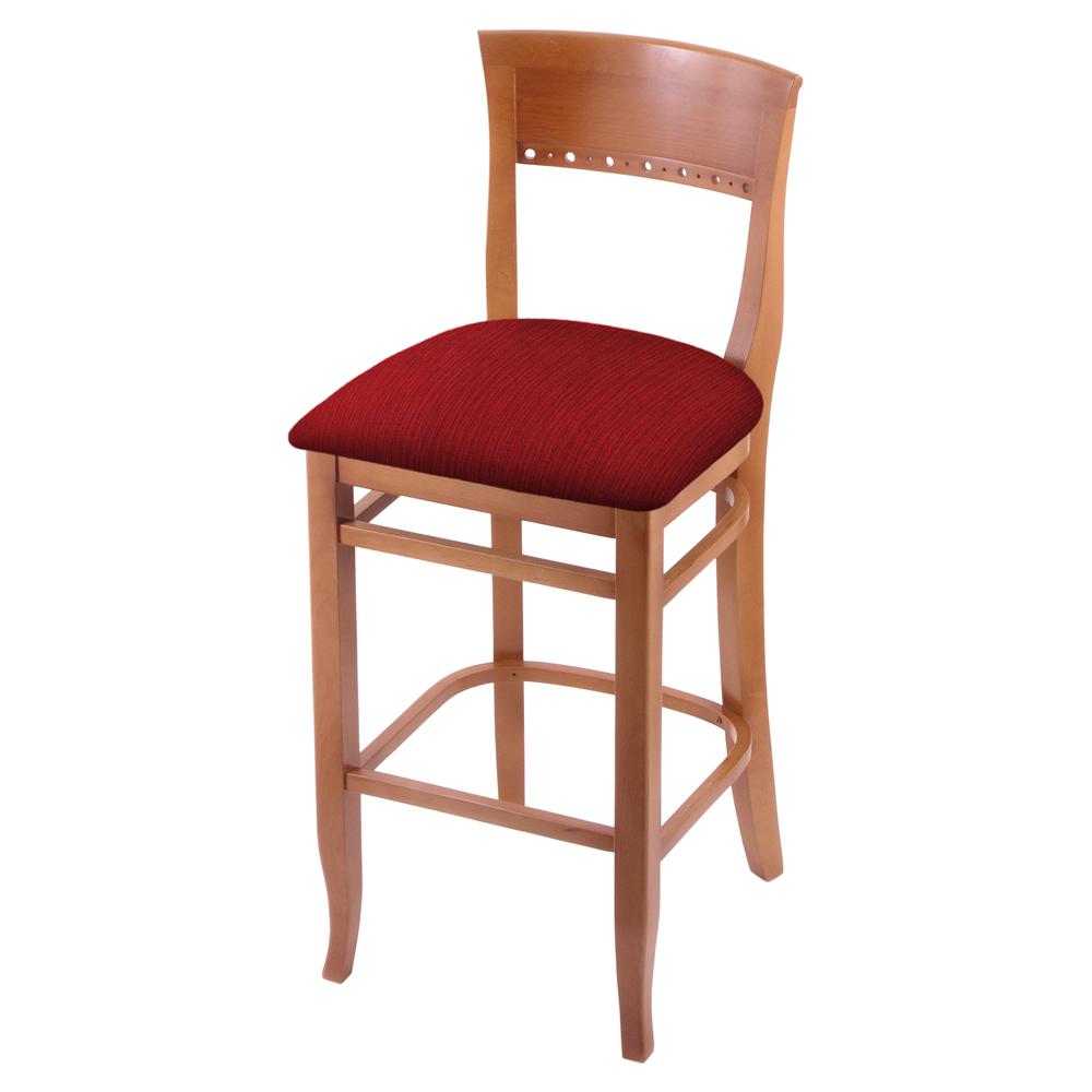 3160 25" Bar Stool with Medium Finish and Graph Ruby Seat. Picture 1