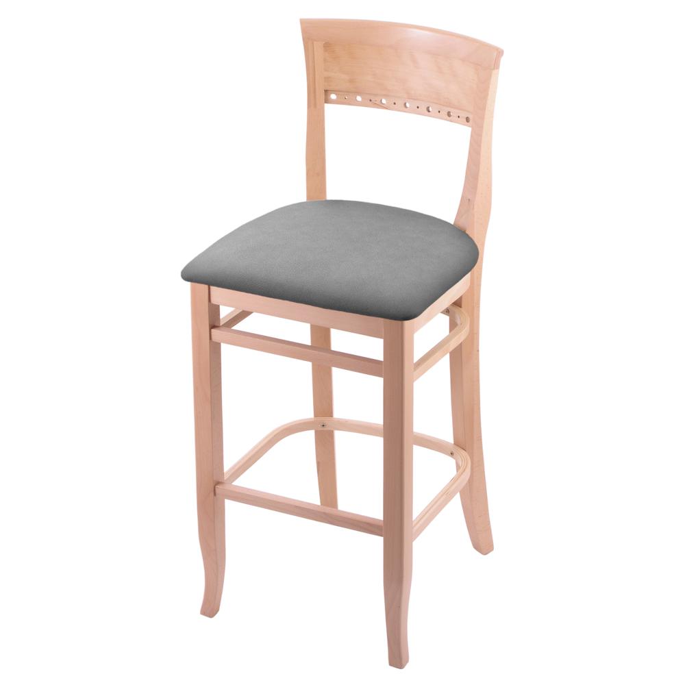 3160 25" Bar Stool with Natural Finish and Canter Folkstone Grey Seat. Picture 1