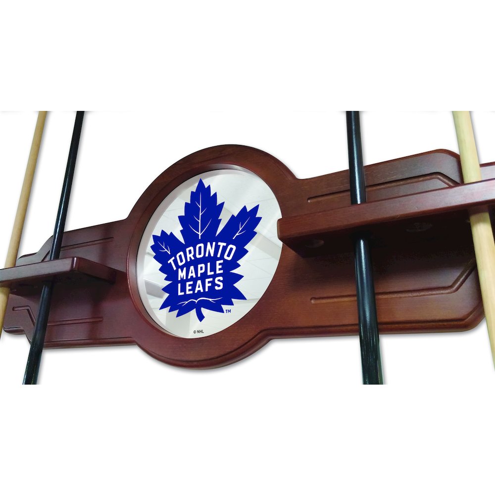 Toronto Maple Leafs Cue Rack in Chardonnay Finish. Picture 3