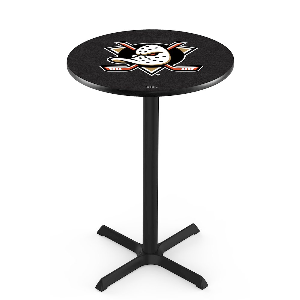 L211 Anaheim Ducks 42' Tall - 36' Top Pub Table w/ Black Wrinkle Finish (5984). Picture 1